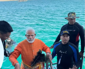 Photo of समंदर में डूबी द्वारका नगरी पहुंचे पीएम मोदी