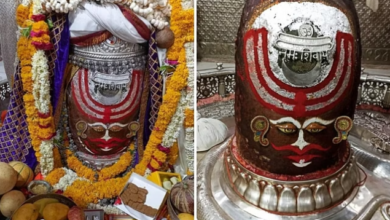 Photo of उज्जैन: अक्षय तृतीया पर भस्म आरती में मखाने की माला पहनकर सजे बाबा महाकाल