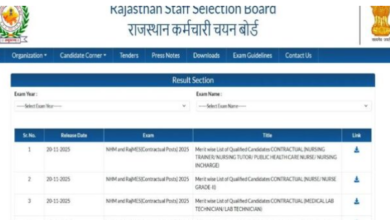 Photo of राजस्थान एनएचएम परीक्षा का रिजल्ट जारी, इन स्टेप्स से डाउनलोड करें मेरिट लिस्ट