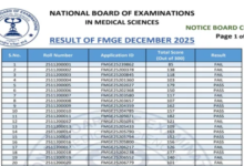 Photo of फॉरेन मेडिकल ग्रेजुएट एग्जामिनेशन रिजल्ट जारी