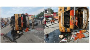 हरिद्वार में बड़ा हादसा- श्रद्धालुओं से भरी बस सड़क पर पलटी, एक महिला की मौत