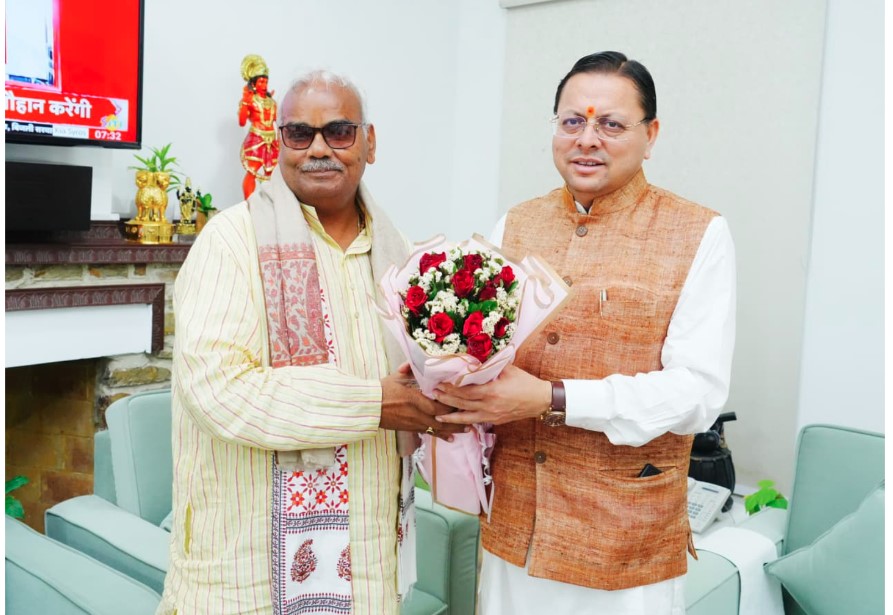 मुख्यमंत्री धामी से राजस्थान सरकार के कैबिनेट मंत्री मदन दिलावर ने की शिष्टाचार भेंट